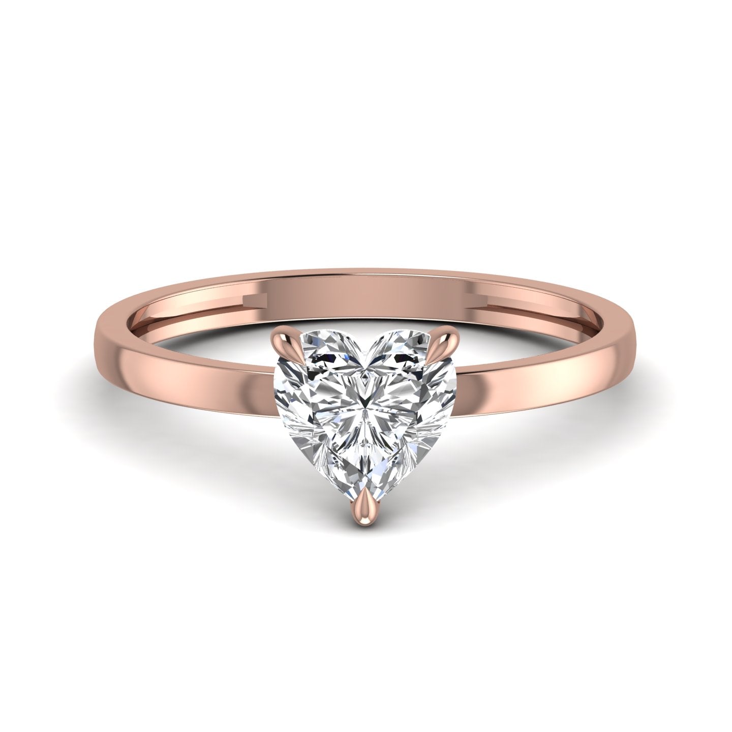 Heart Diamond Solitaire Ring