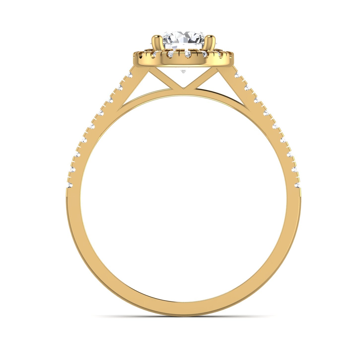 Halo Solitaire Lab Diamond Ring