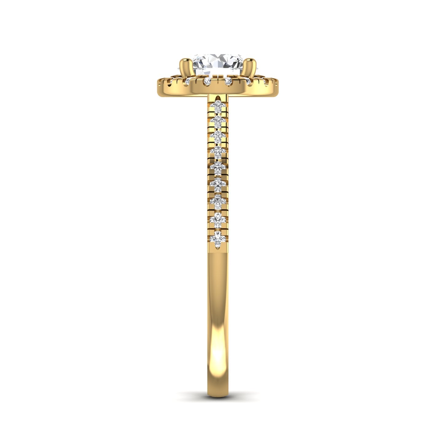 Halo Solitaire Lab Diamond Ring