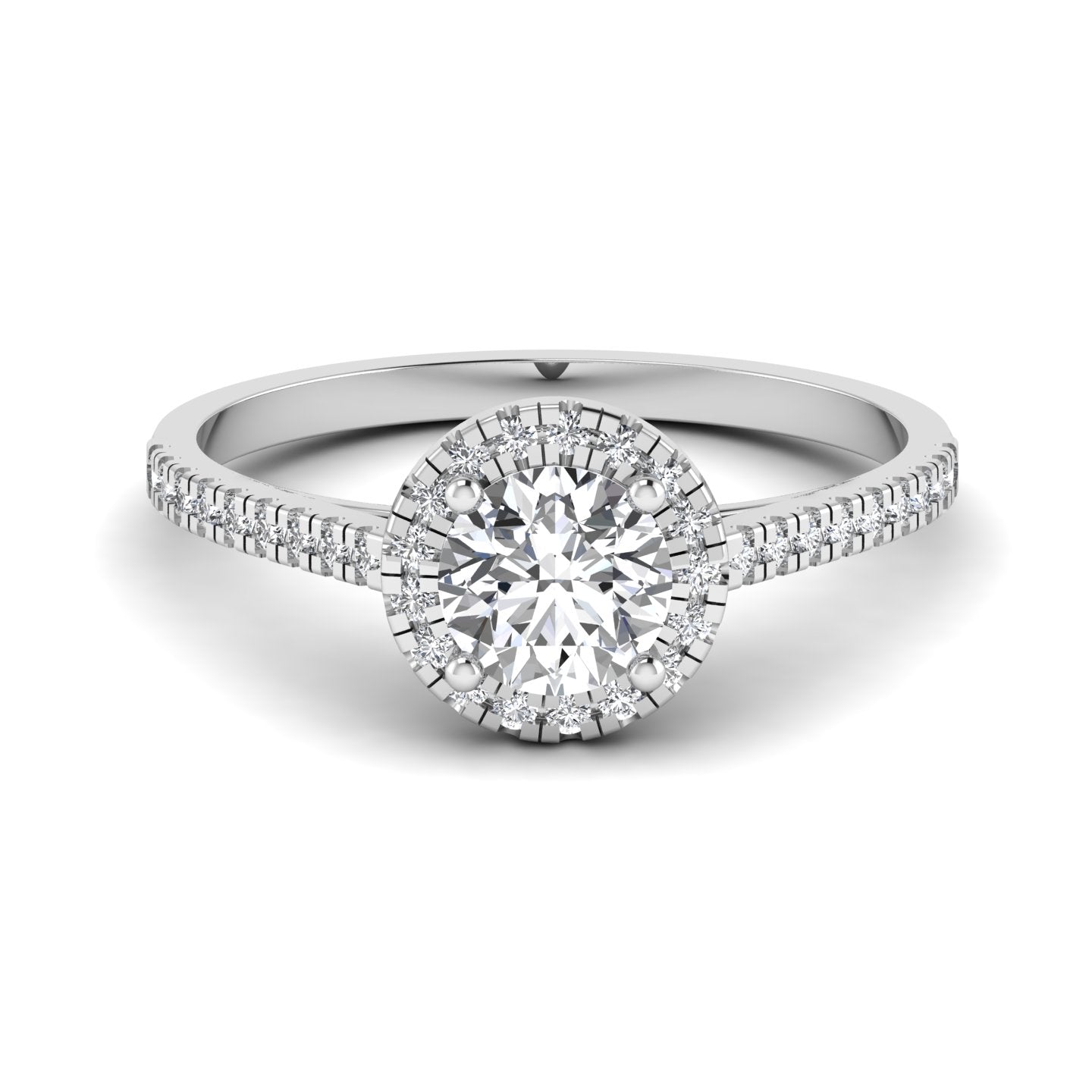 Halo Solitaire Lab Diamond Ring