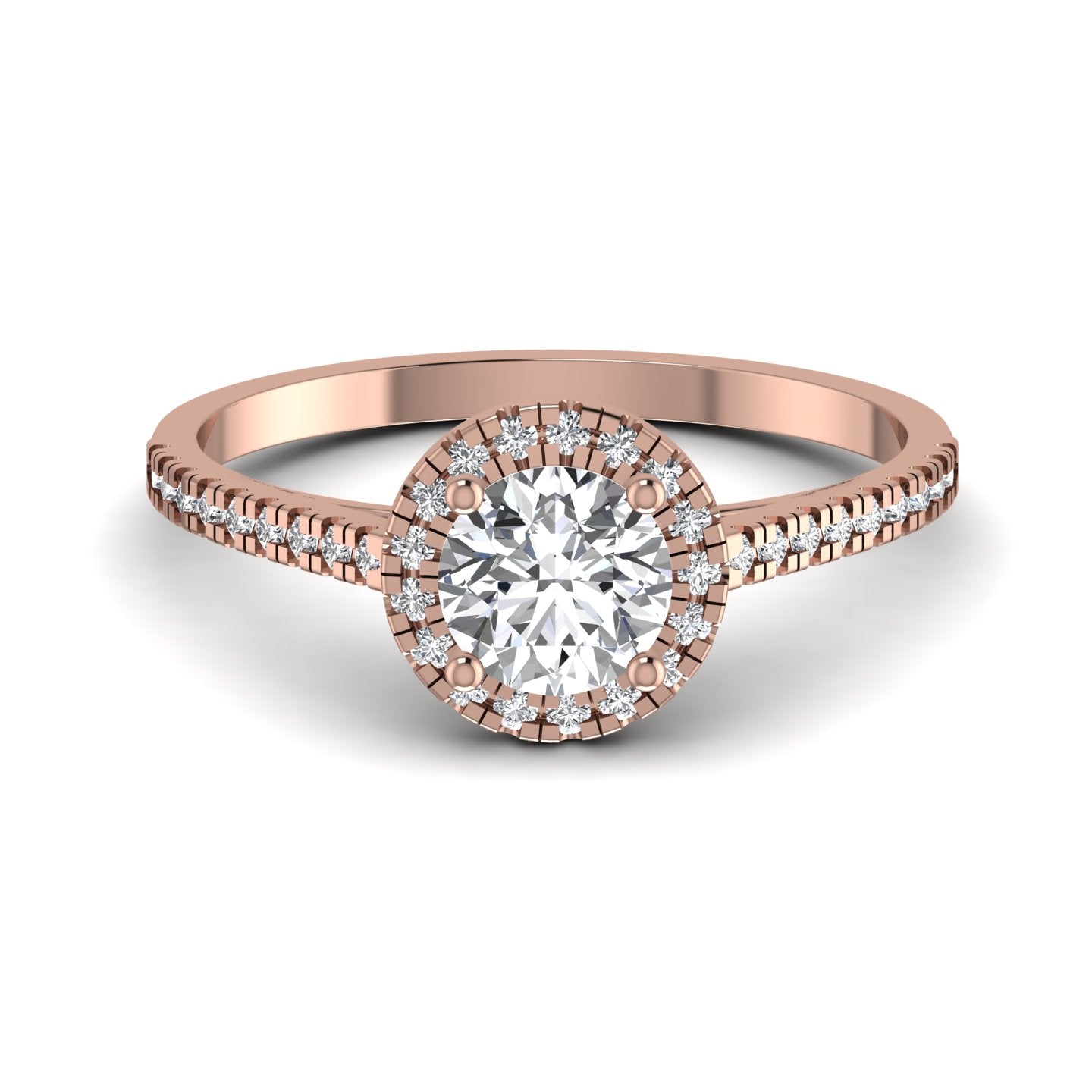 Halo Solitaire Lab Diamond Ring