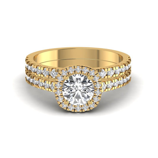 Halo Solitaire Lab Diamond Ring