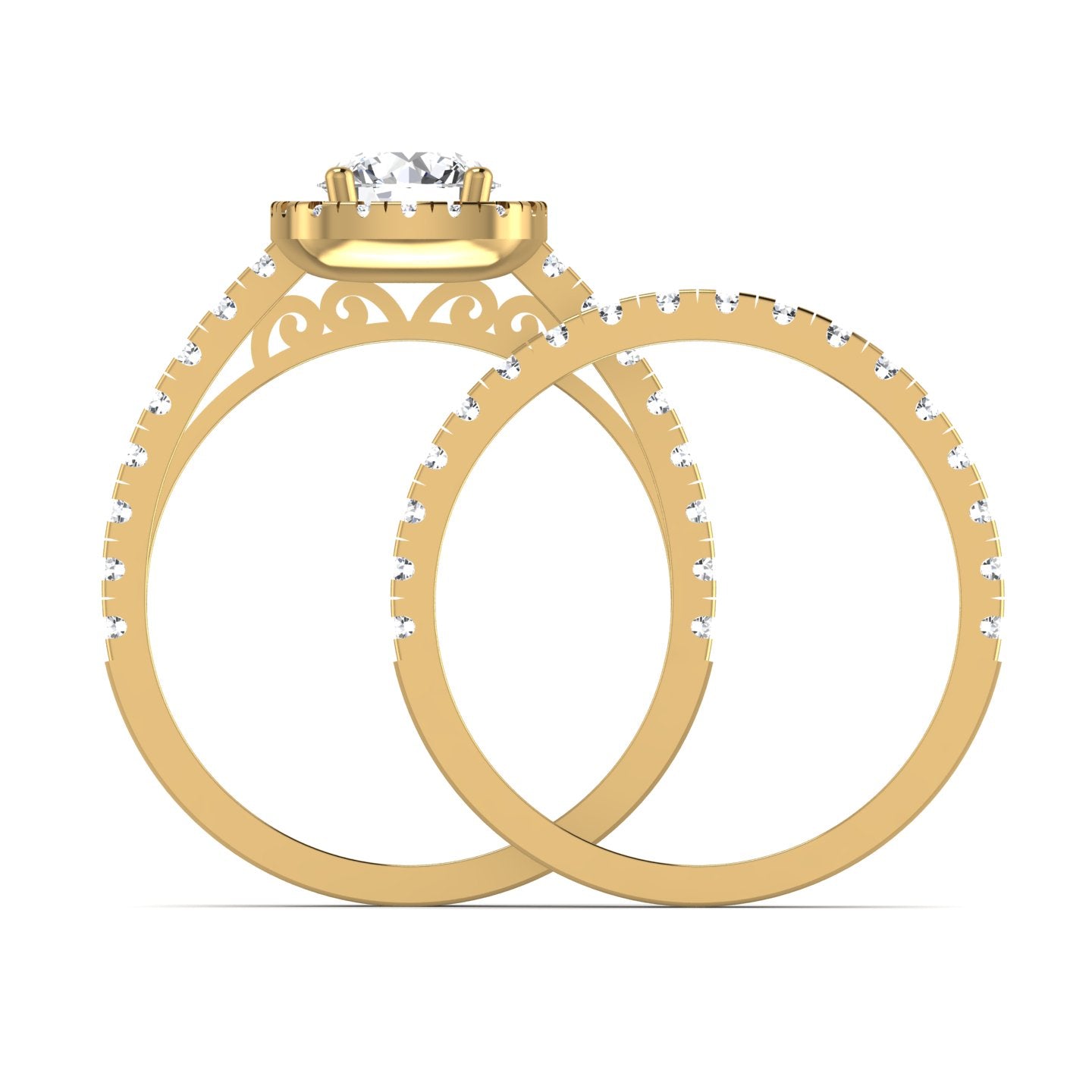 Halo Solitaire Lab Diamond Ring