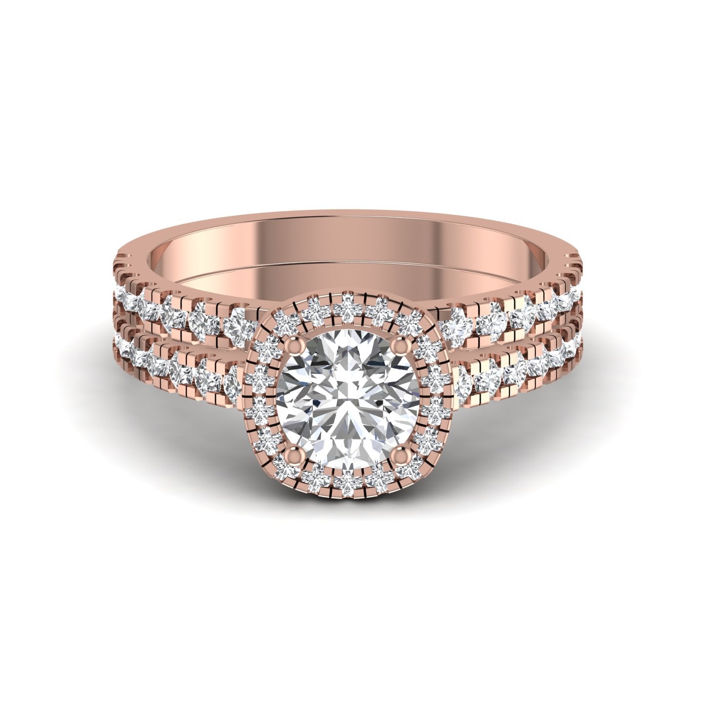 Halo Solitaire Lab Diamond Ring