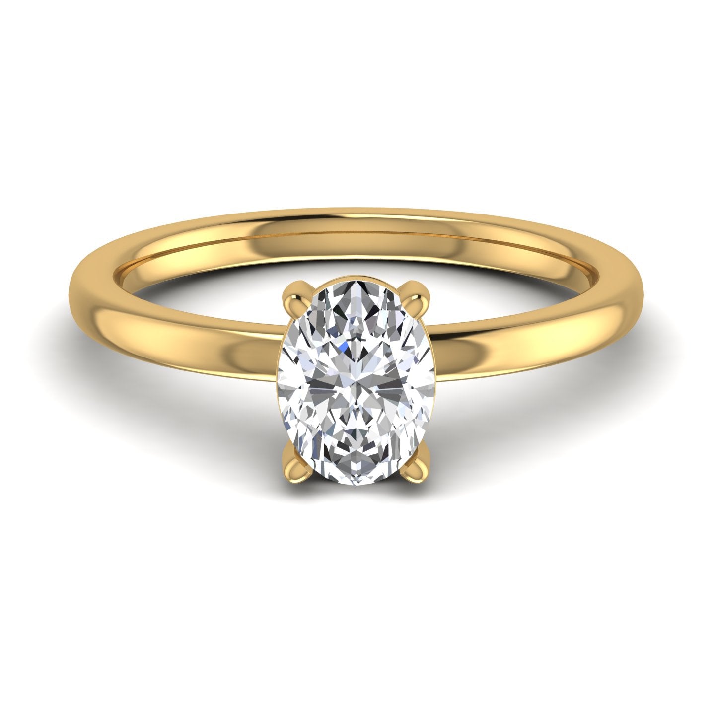 Oval Diamond Solitaire Ring