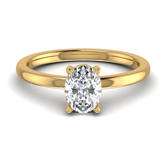 Oval Diamond Solitaire Ring