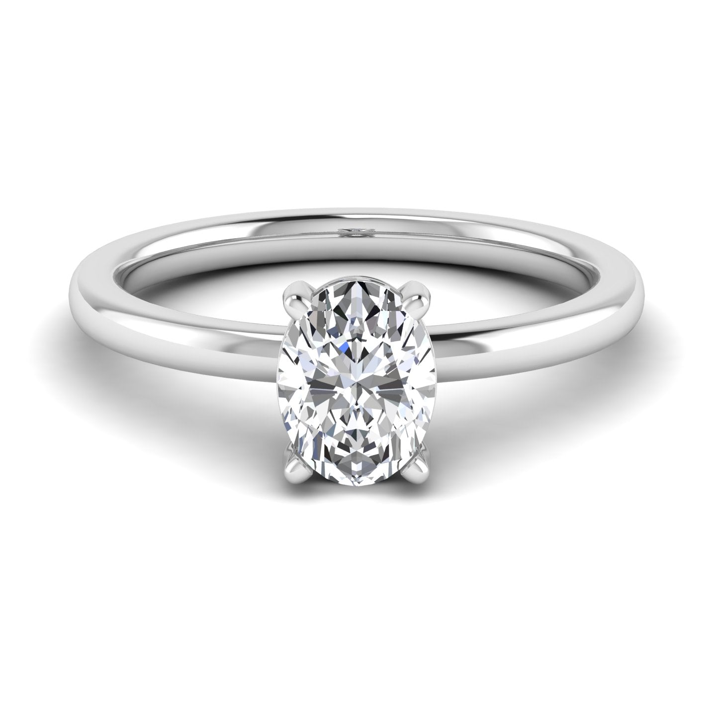 Oval Diamond Solitaire Ring