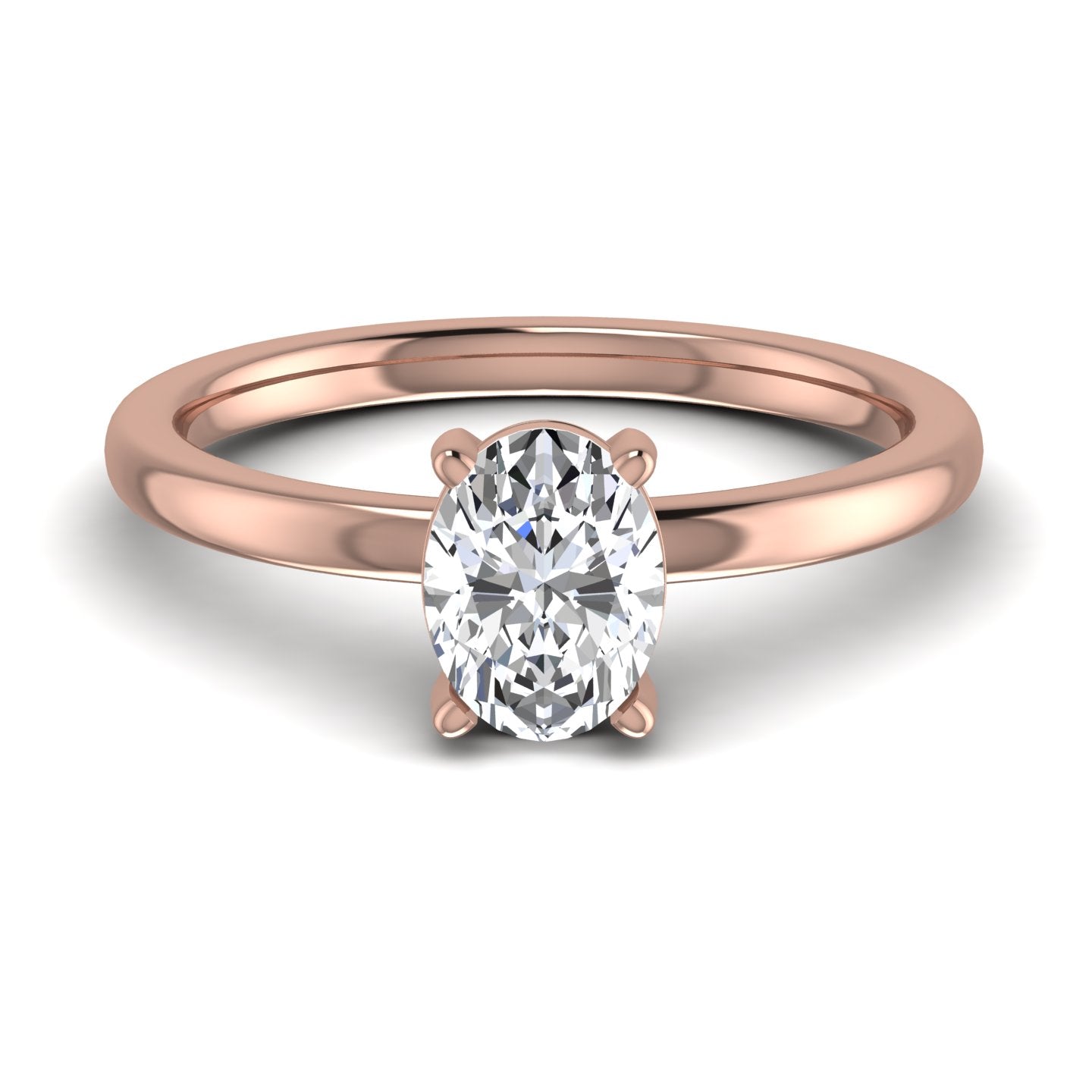 Oval Diamond Solitaire Ring