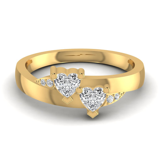 Heart Diamond Solitaire Classic Ring