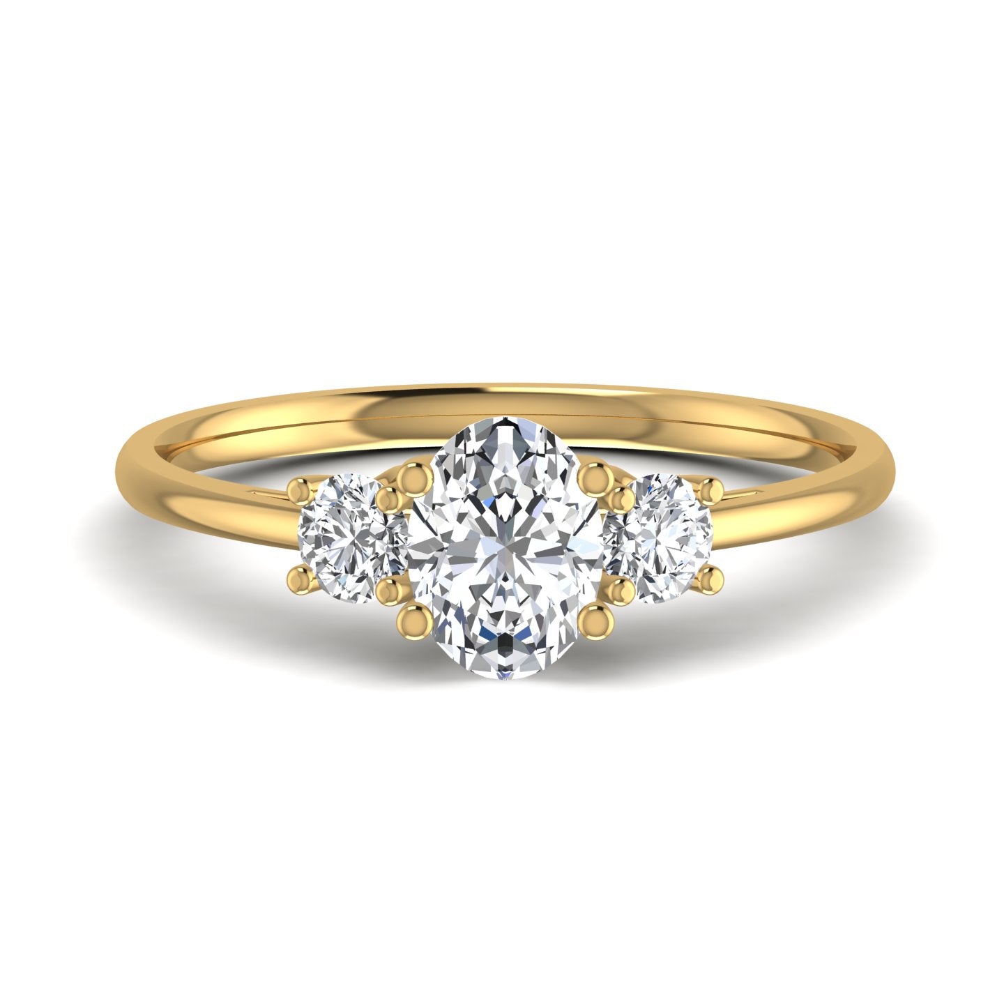 Oval Diamond Three Stone Ring