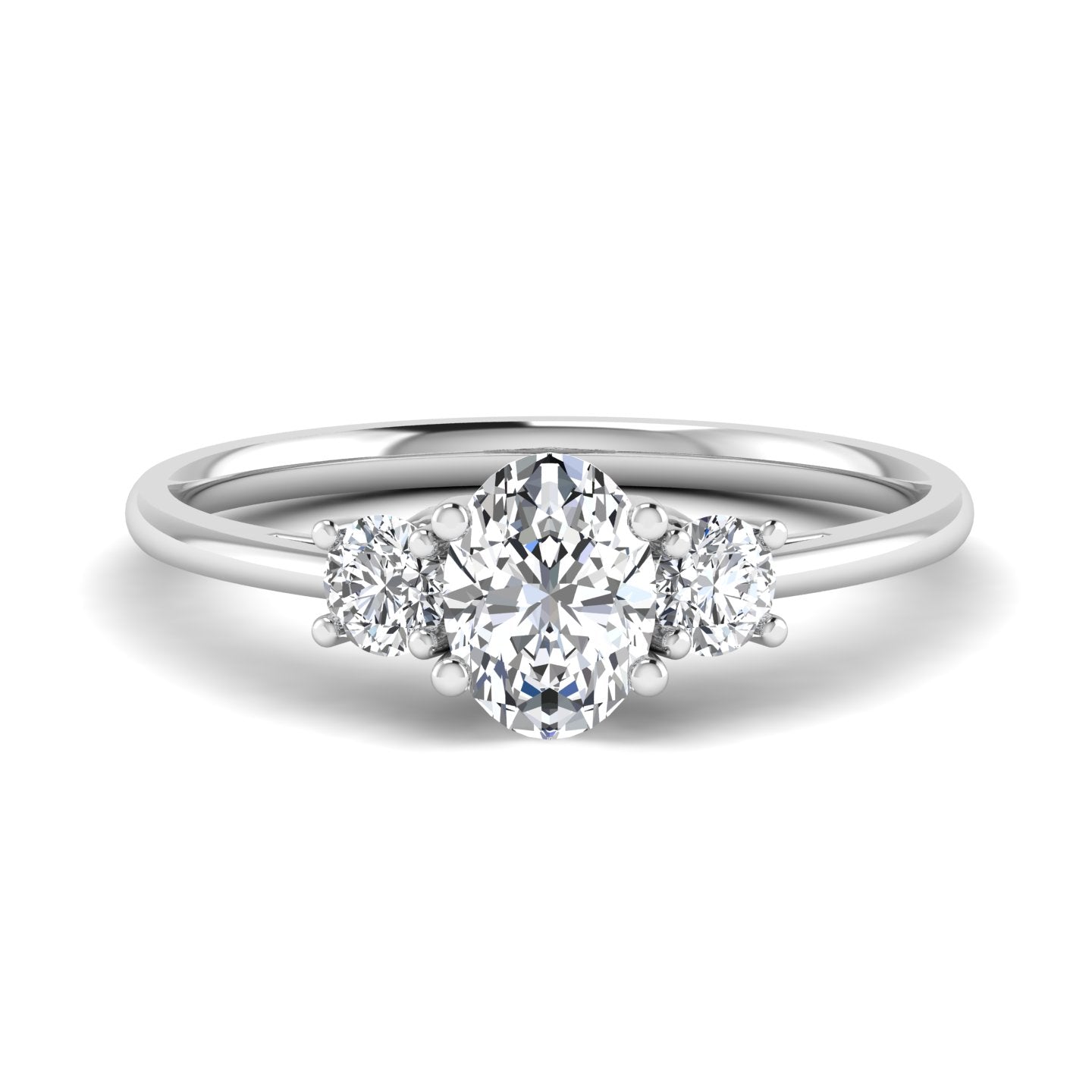 Oval Diamond Three Stone Ring