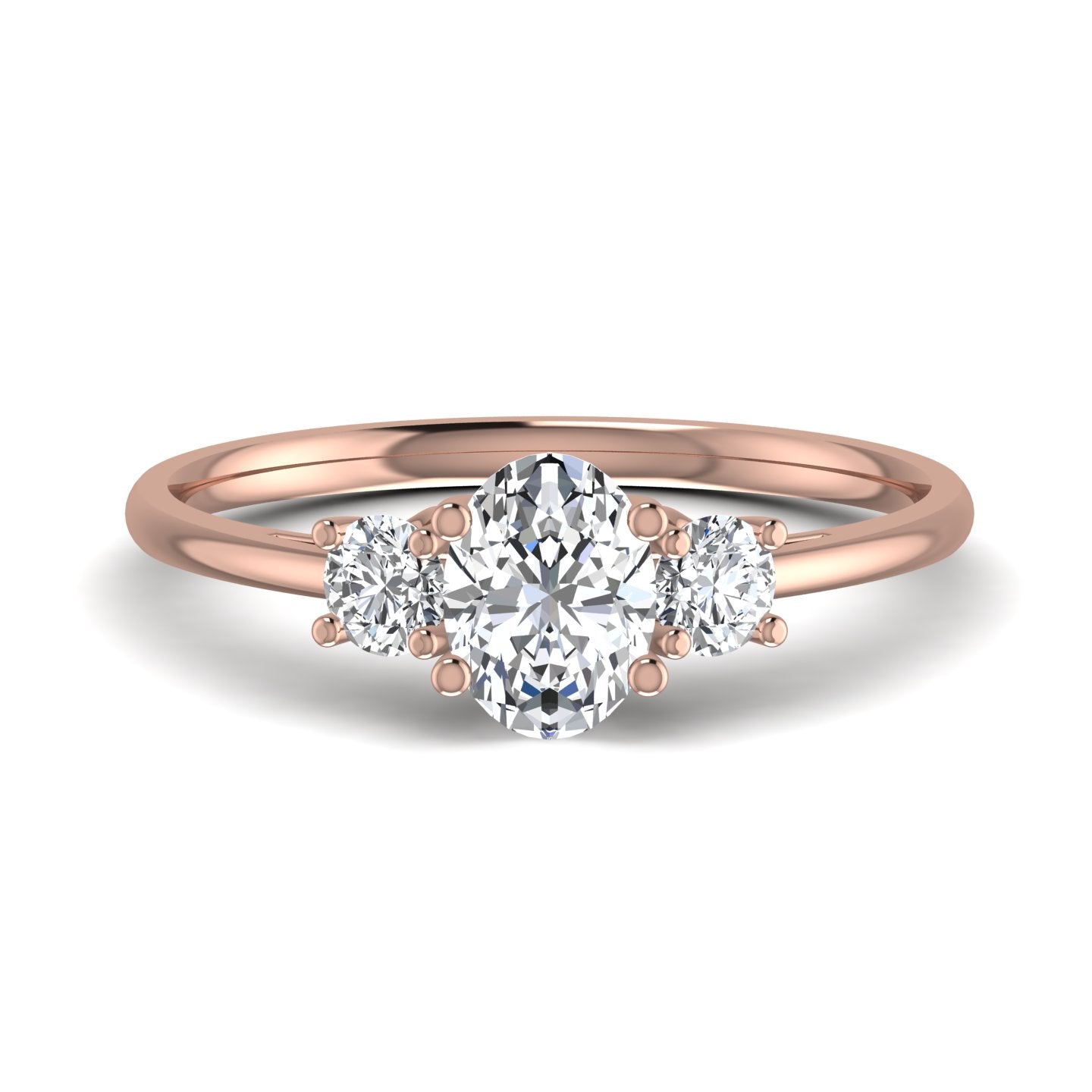 Oval Diamond Three Stone Ring