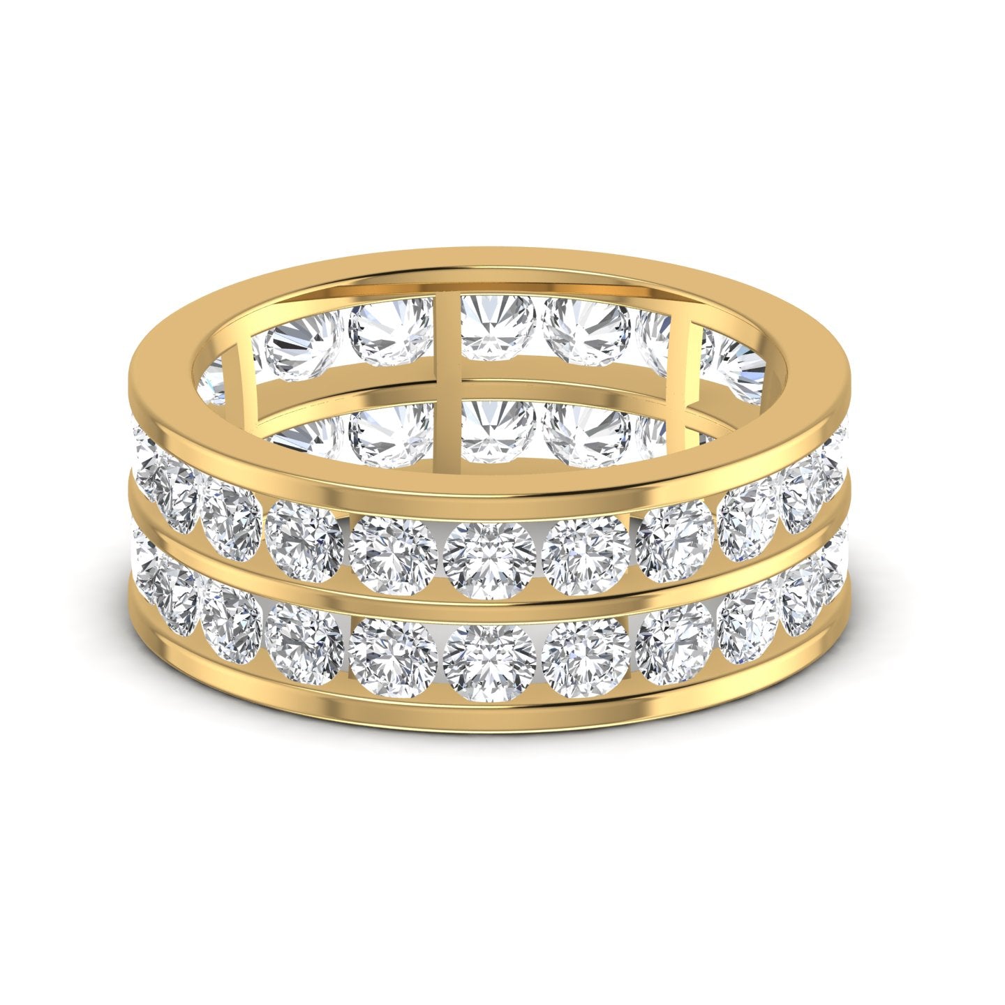 channel lab grown diamond band