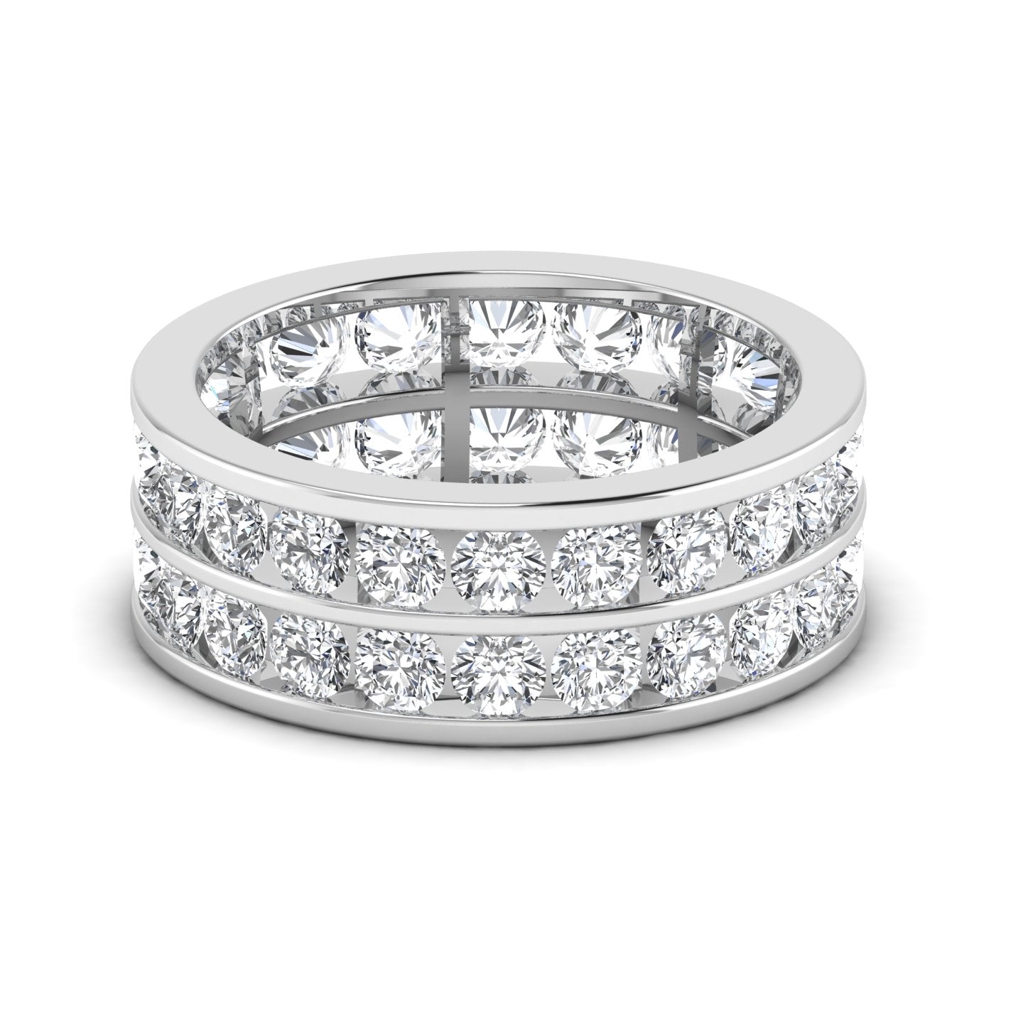 channel lab grown diamond band