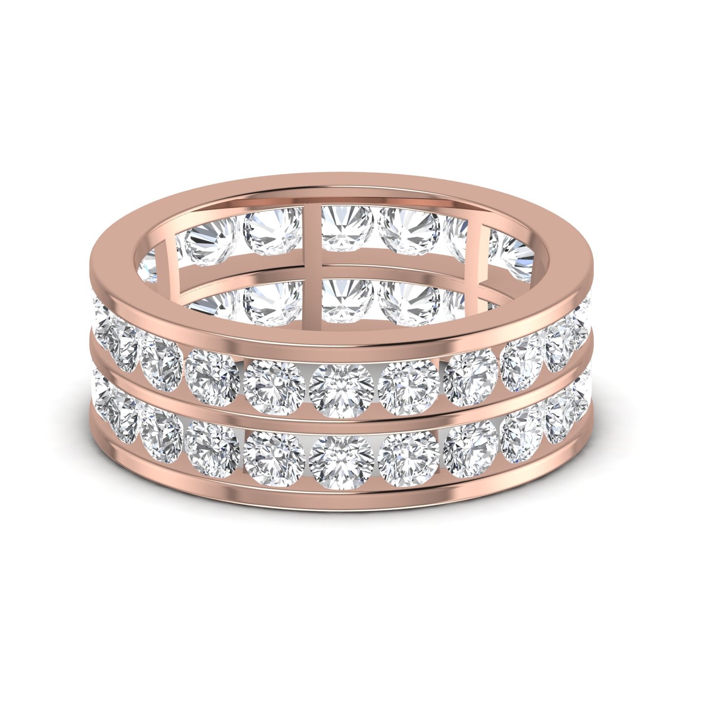 channel lab grown diamond band