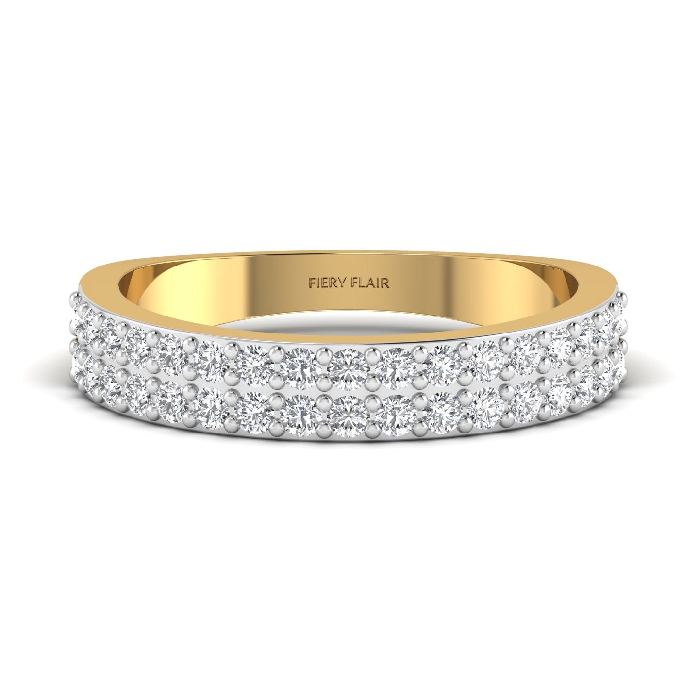 two-line lab diamond band