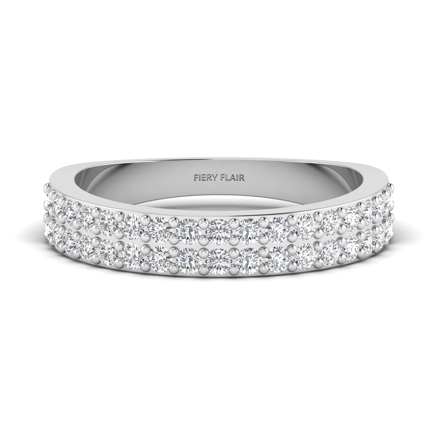 two-line lab diamond band