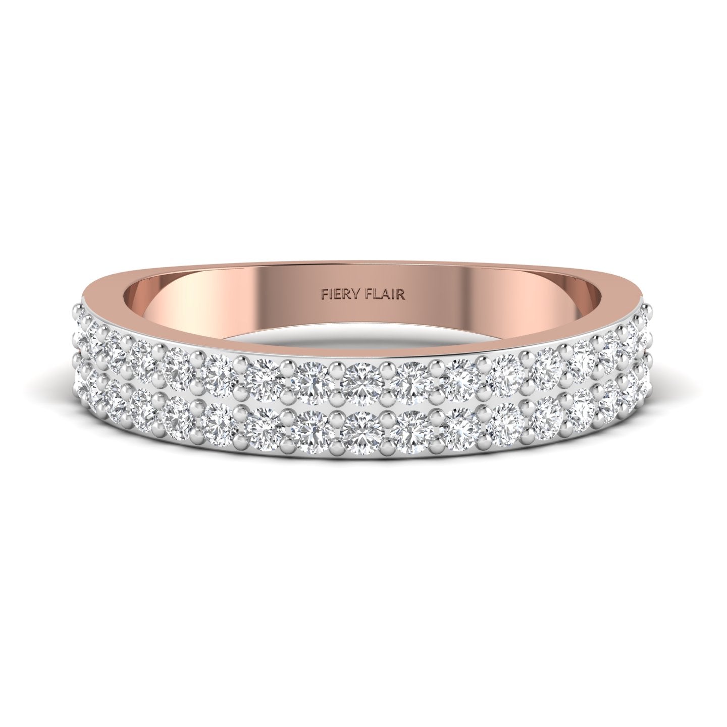 two-line lab diamond band