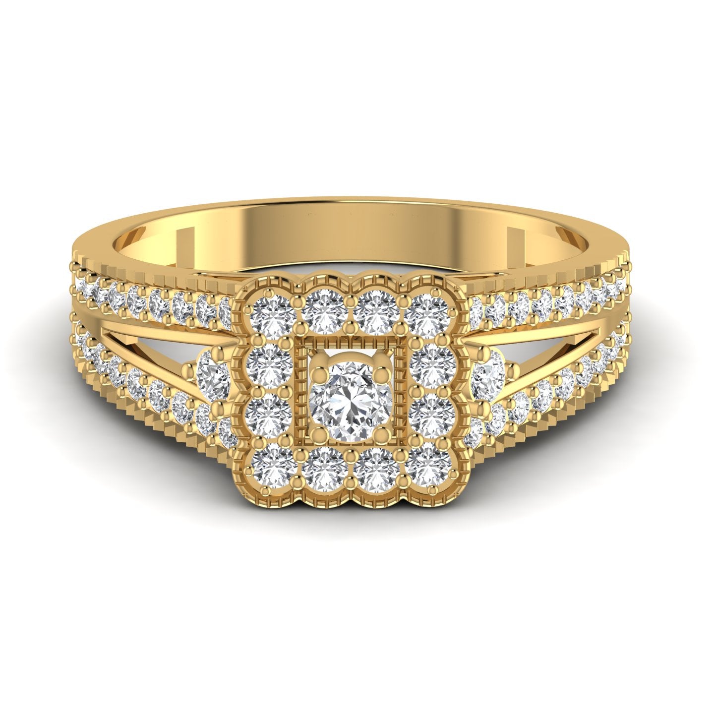 Square Lab Diamond Ring