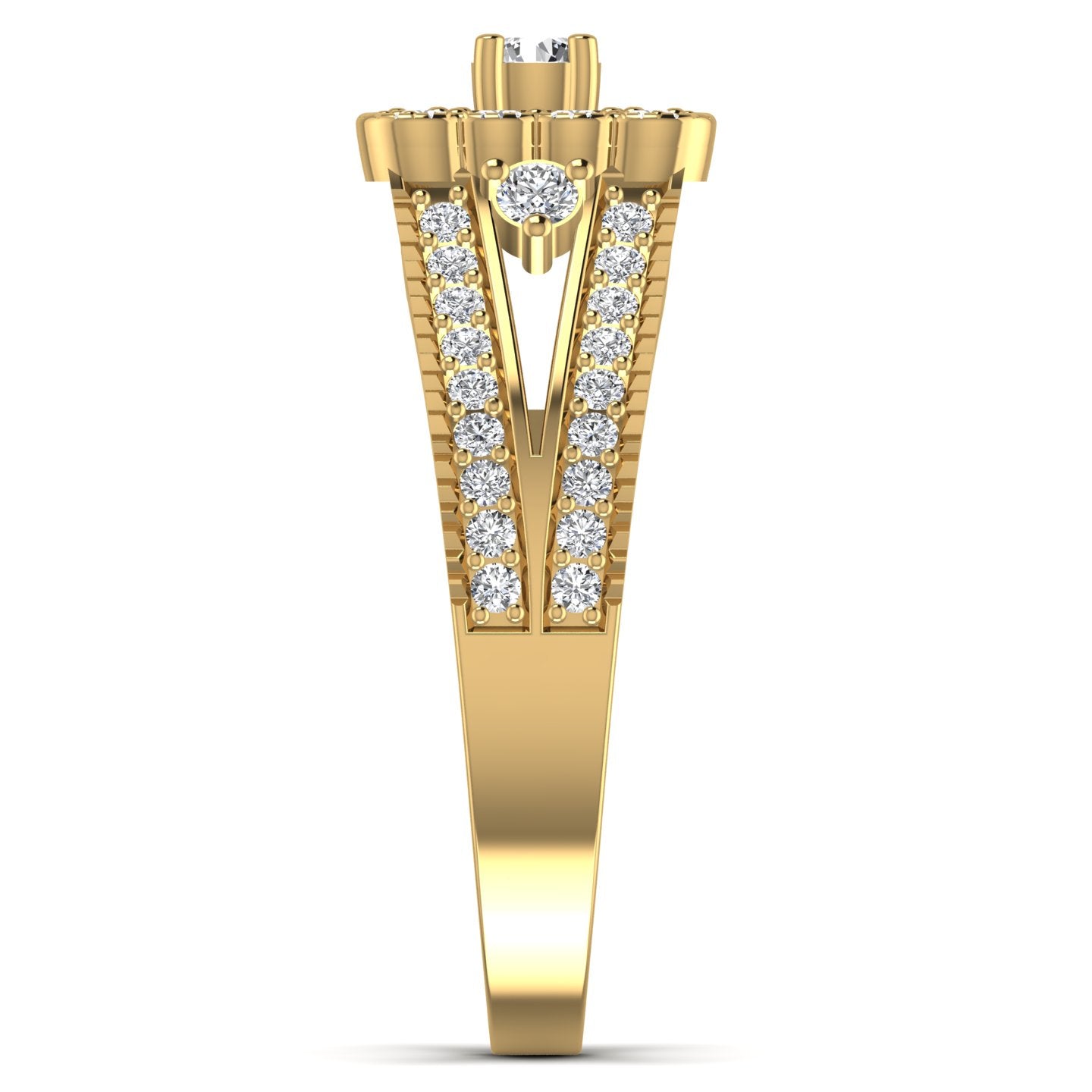 Square Lab Diamond Ring