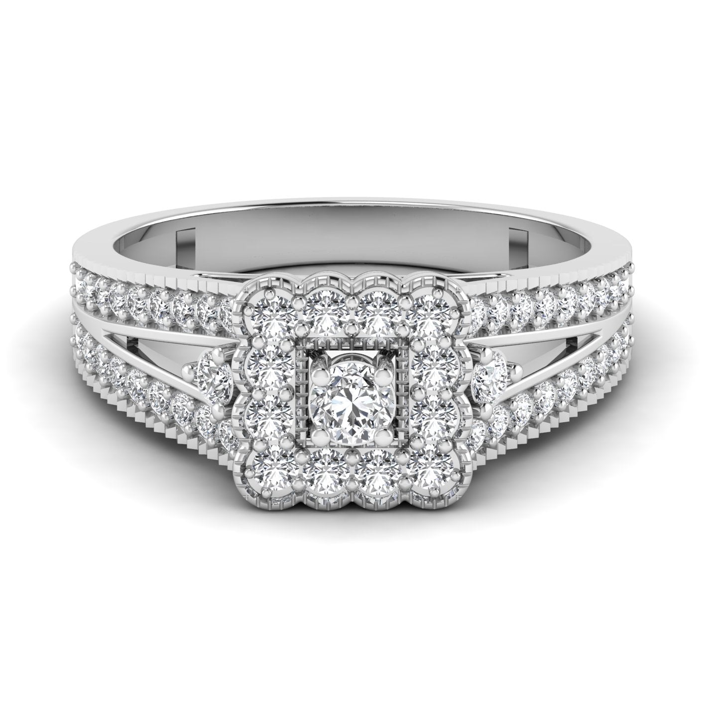 Square Lab Diamond Ring