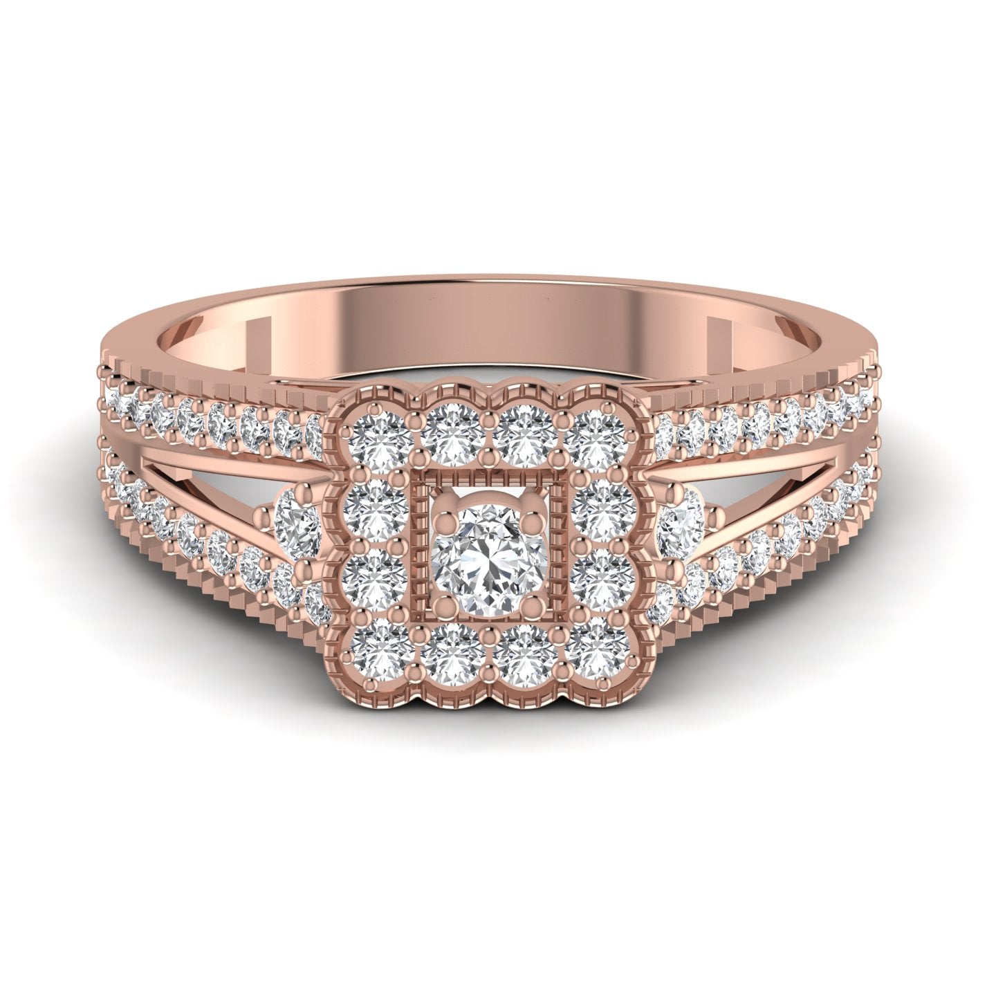 Square Lab Diamond Ring