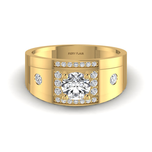 Solitary Diamond Men's Ring