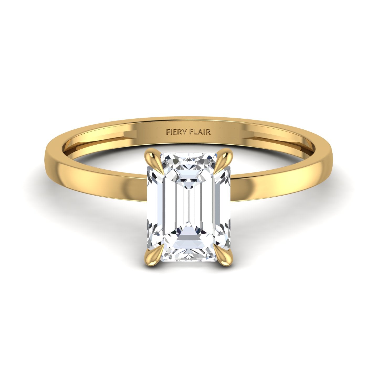 emerald-cut lab diamond ring