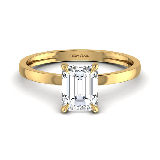 emerald-cut lab diamond ring