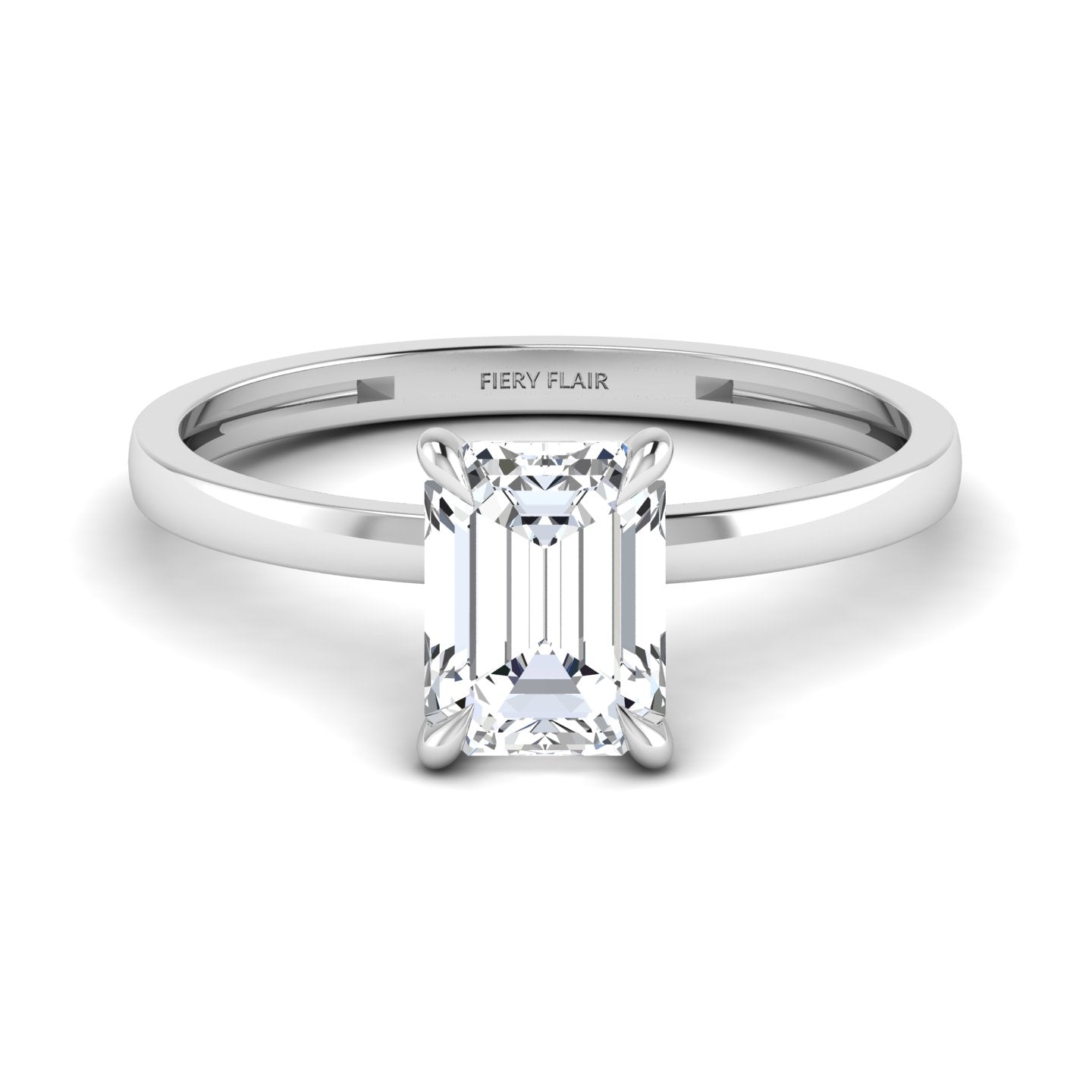 emerald-cut lab diamond ring