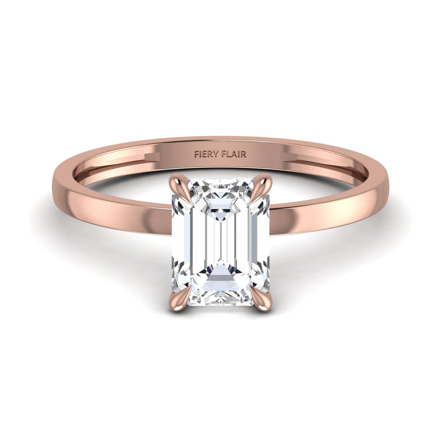 emerald-cut lab diamond ring
