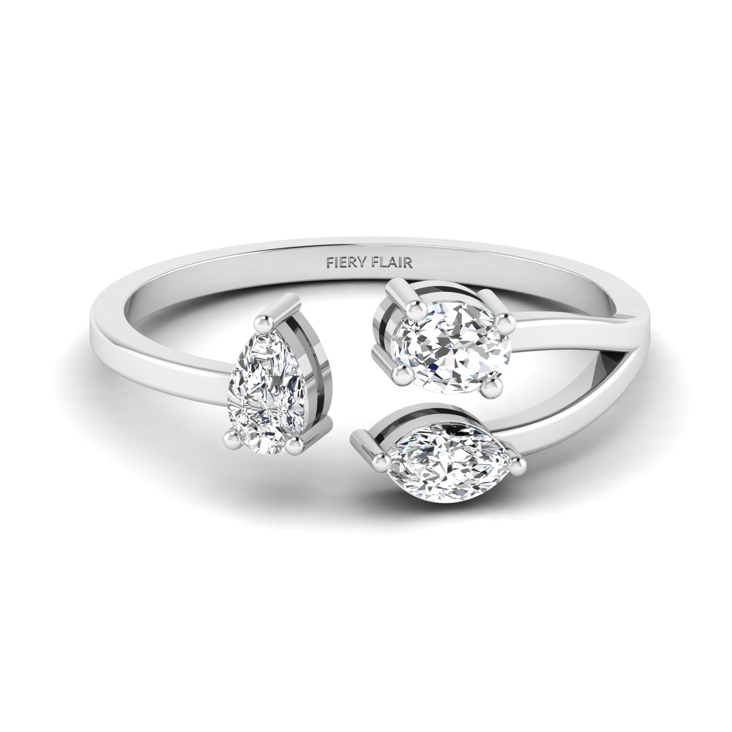 lab diamond open ring