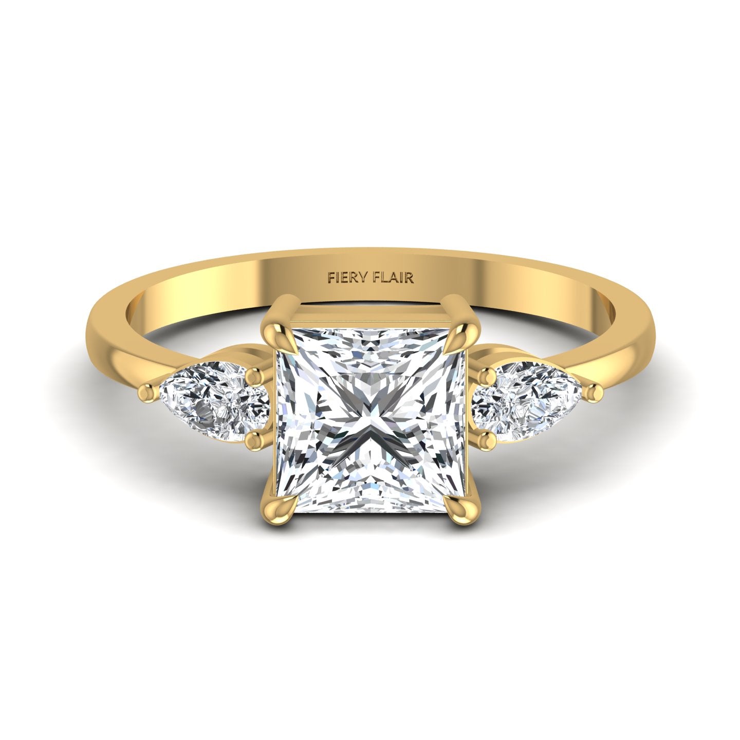  princess and pear shaped ring