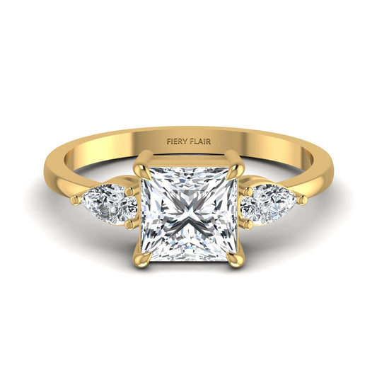  princess and pear shaped ring