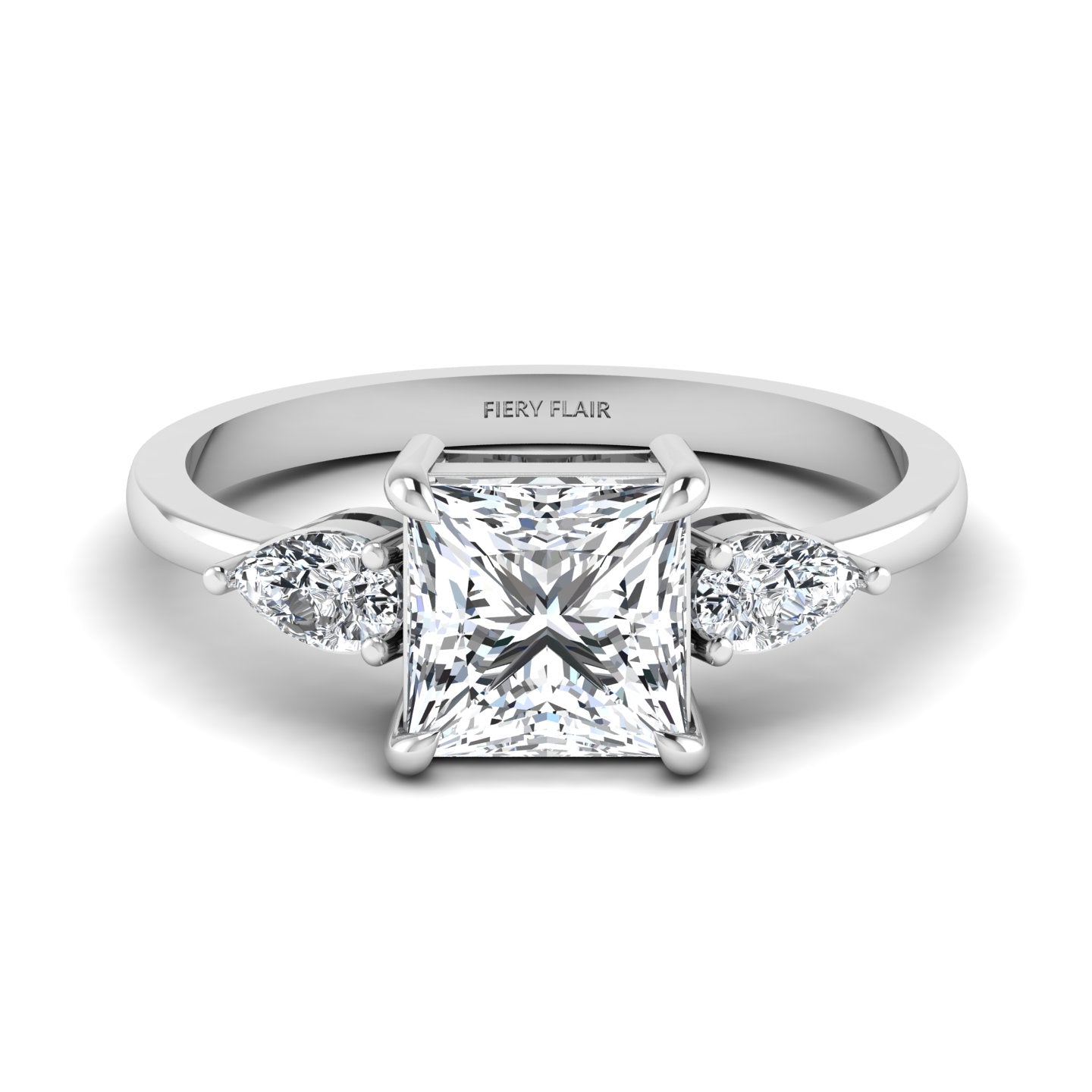 princess and pear shaped ring