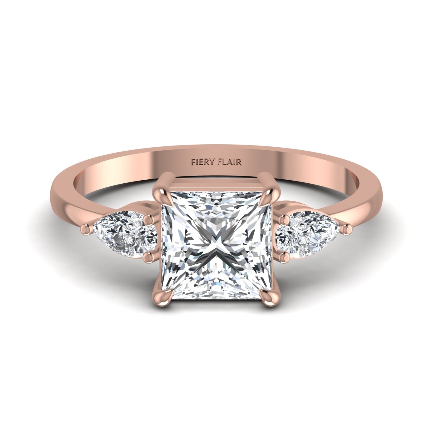 princess and pear shaped ring