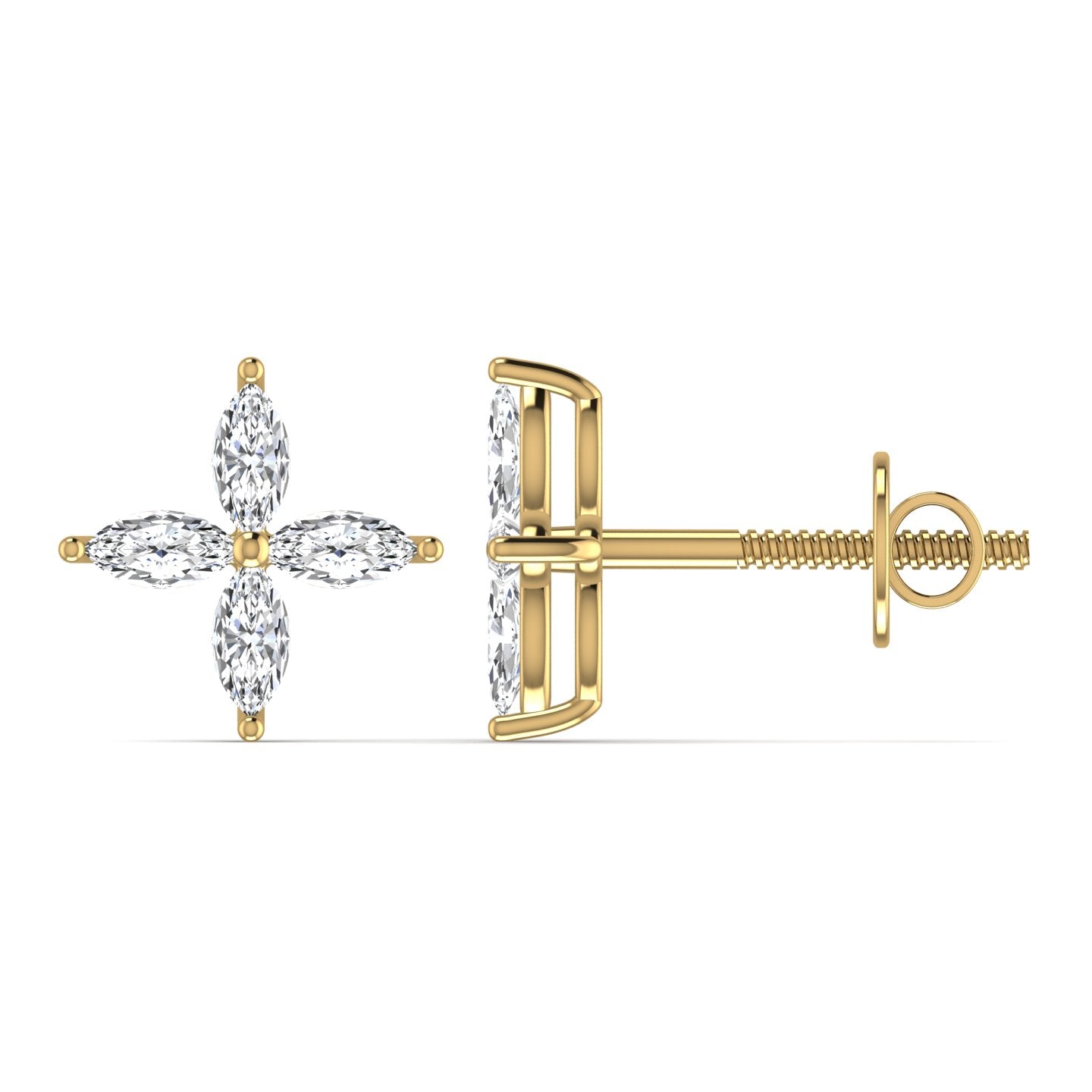 Flower Stud Lab Diamond Earrings