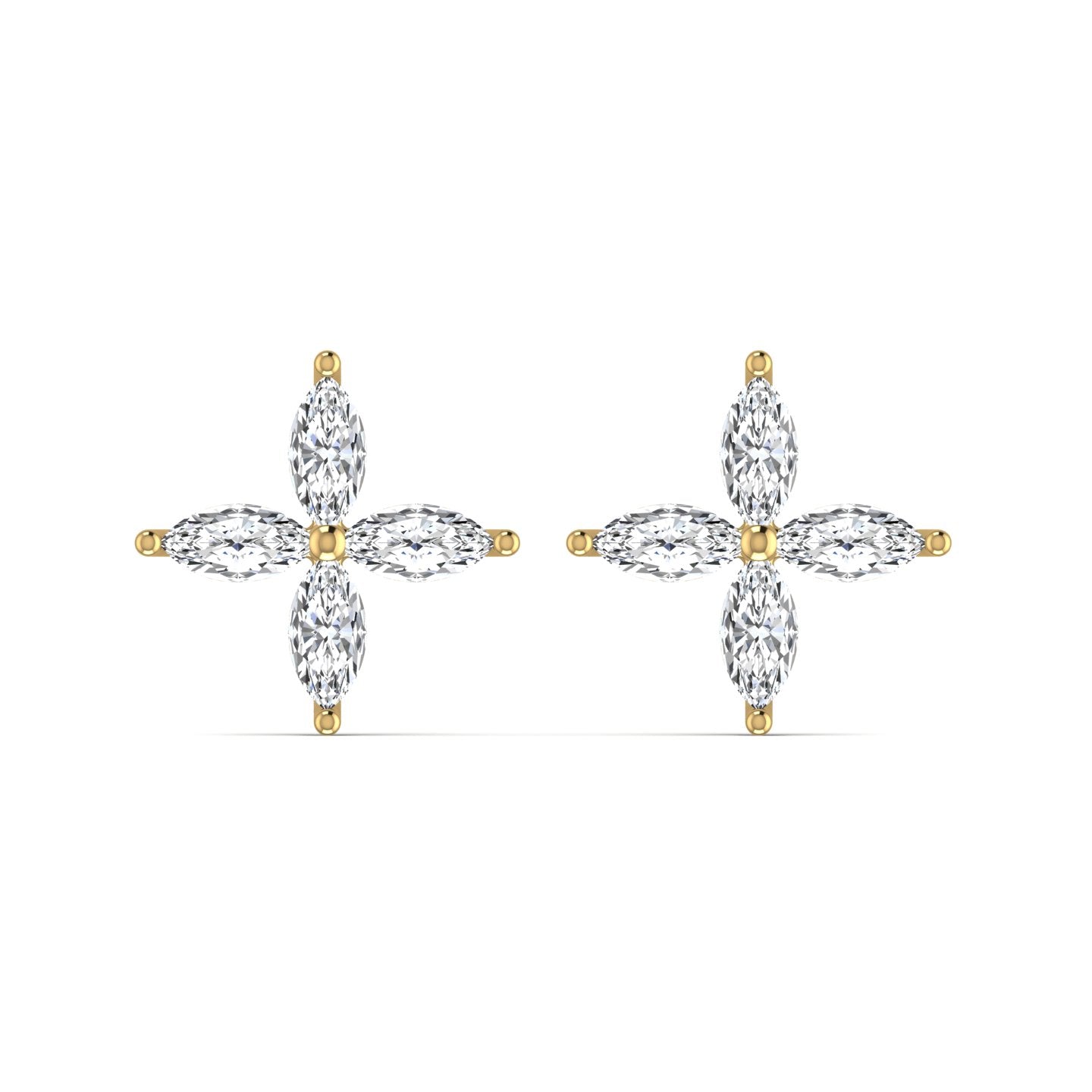 Flower Stud Lab Diamond Earrings