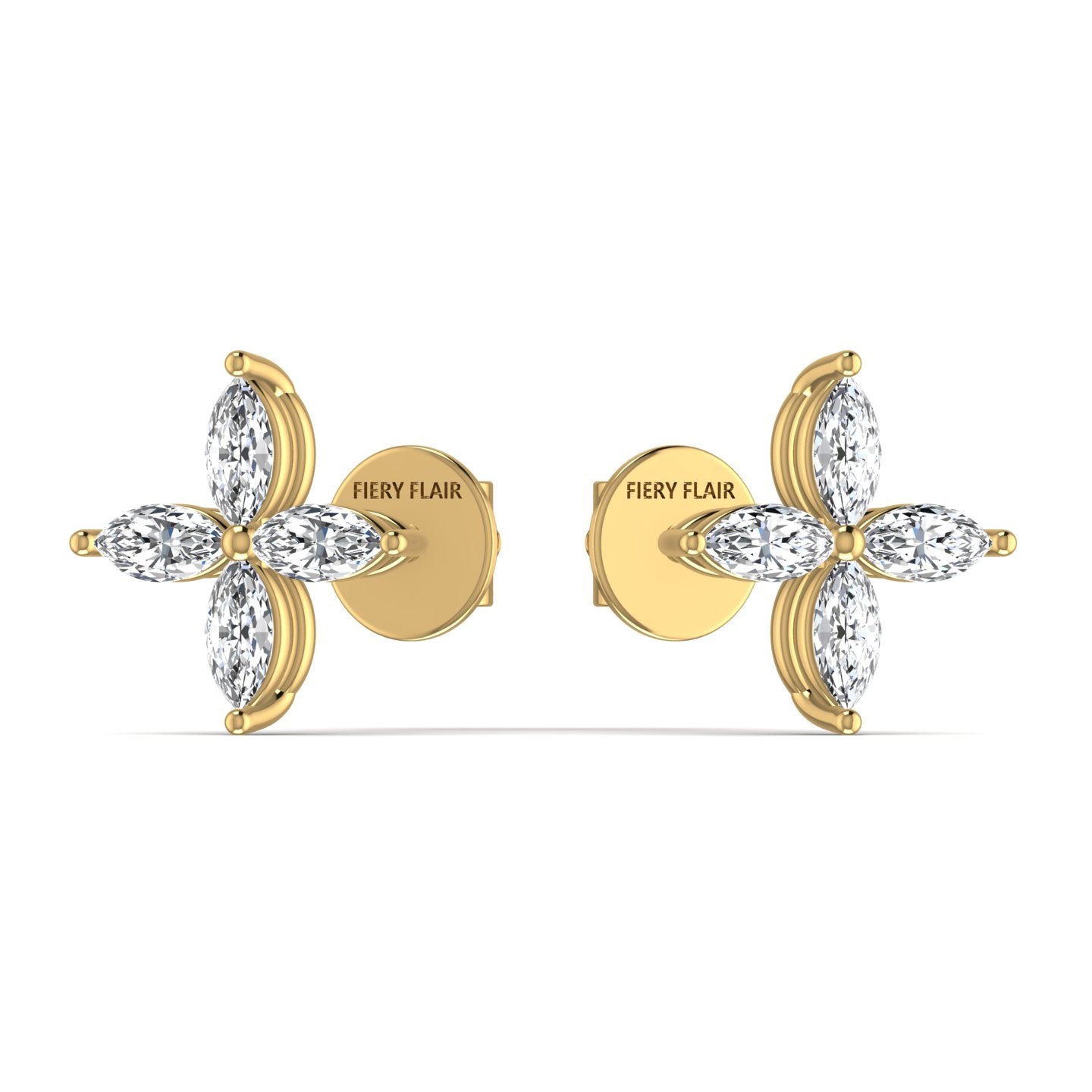 Flower Stud Lab Diamond Earrings