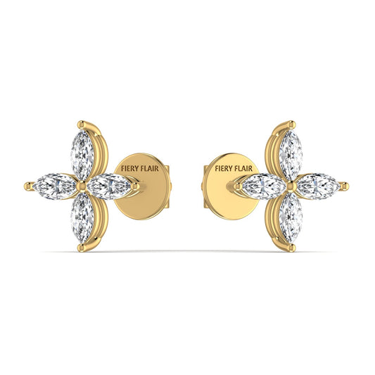 Flower Stud Lab Diamond Earrings