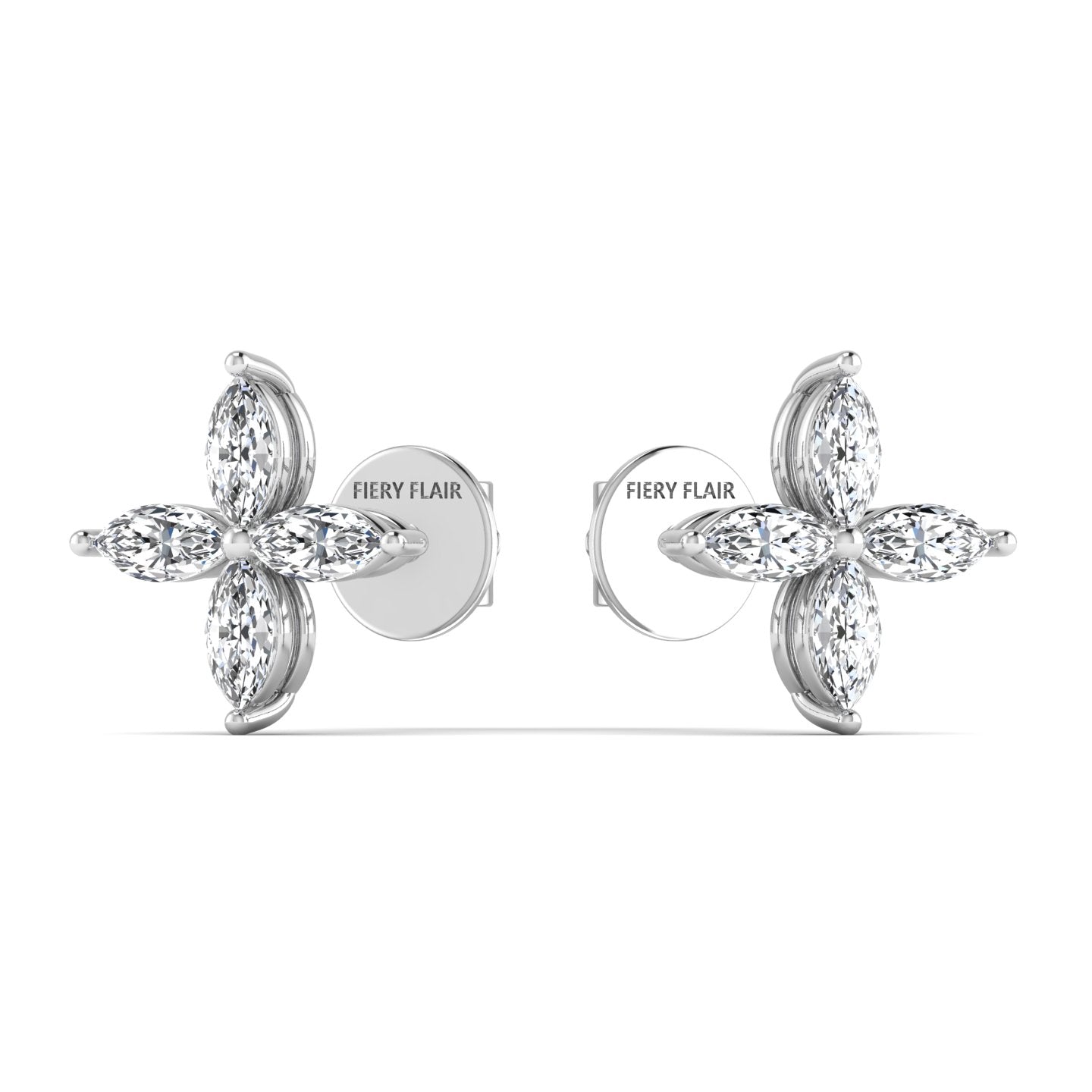 Flower Stud Lab Diamond Earrings