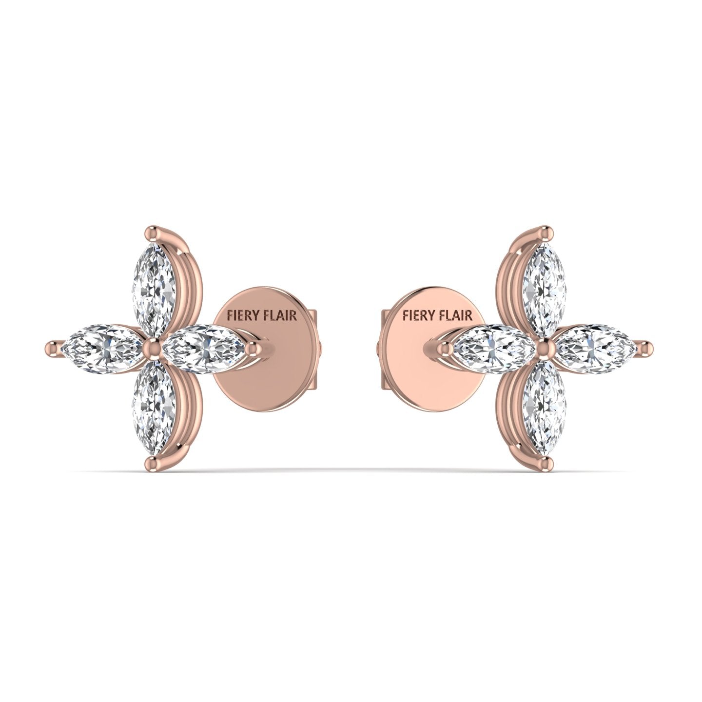 Flower Stud Lab Diamond Earrings