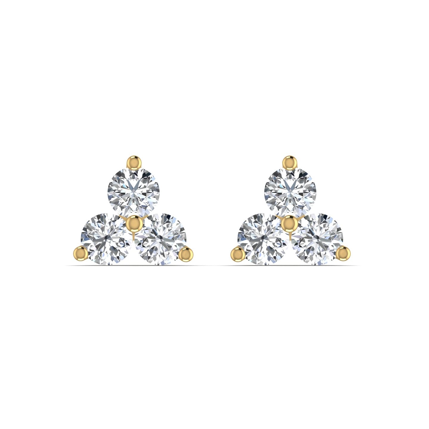 Triple Diamond Stud Earring