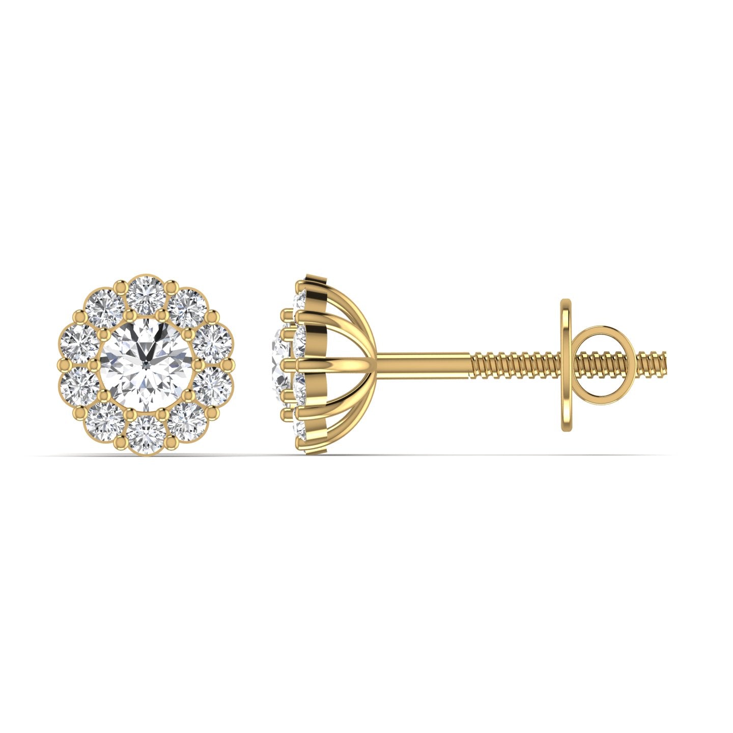 Solitaire Lab Diamond Stud Earrings