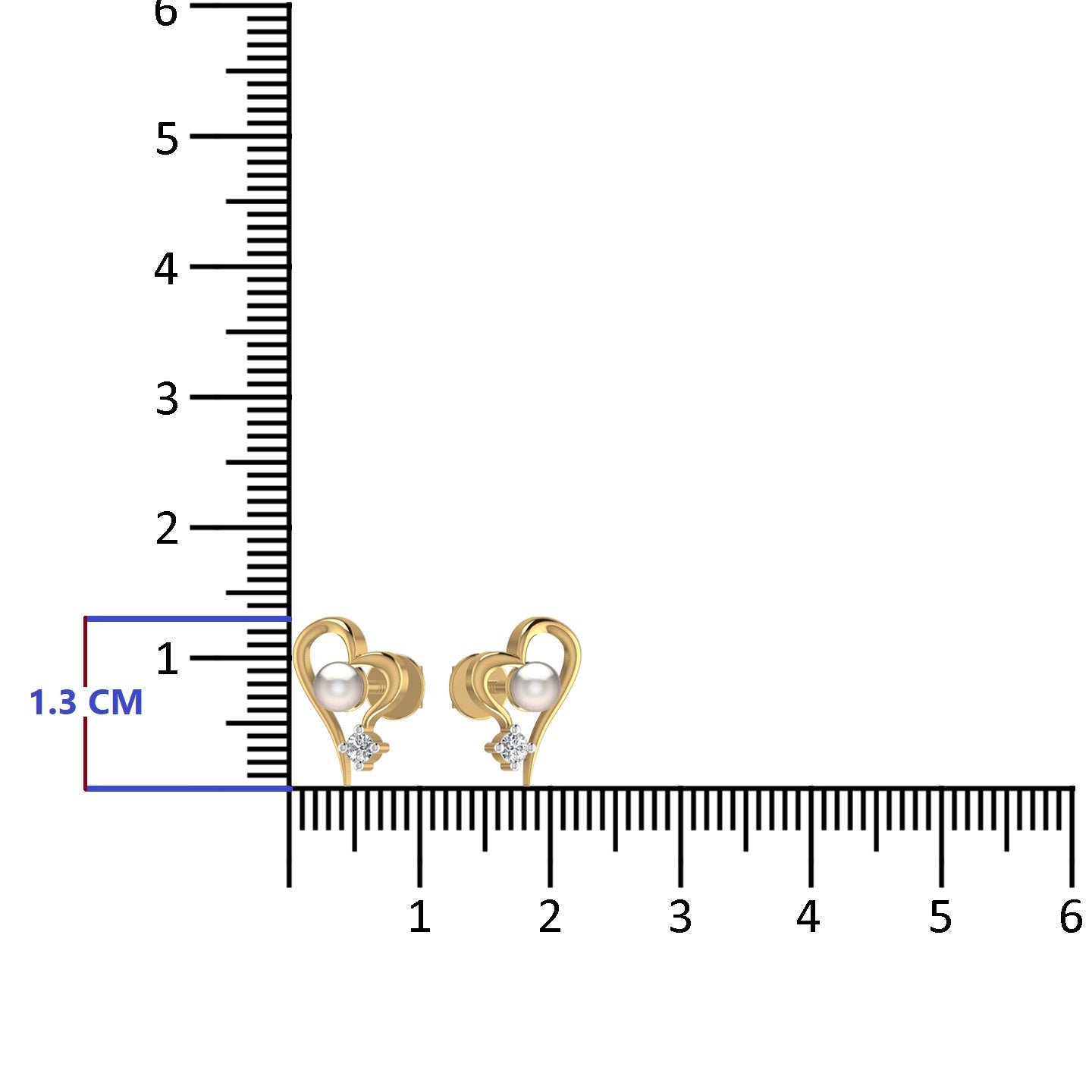 silver heart stud earrings