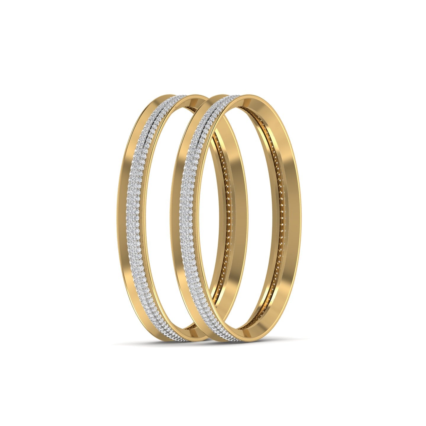 Double Line Diamond Bangle