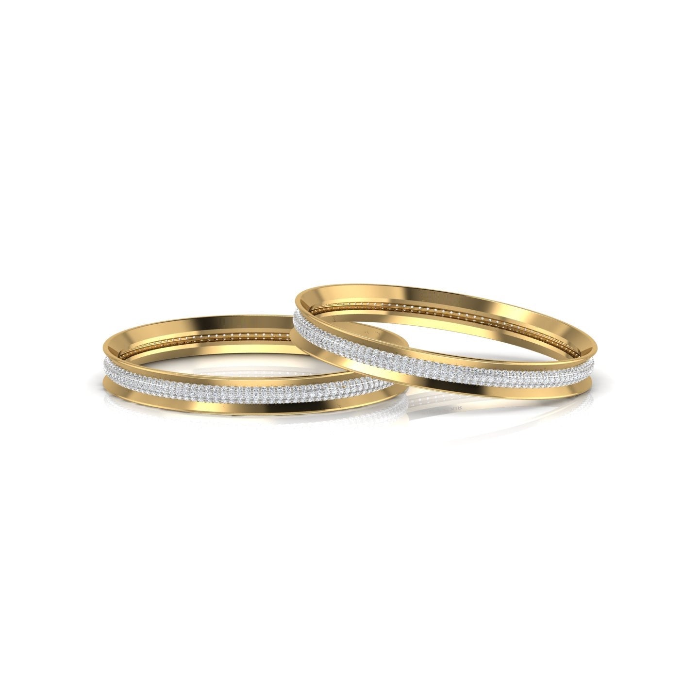 Double Line Diamond Bangle