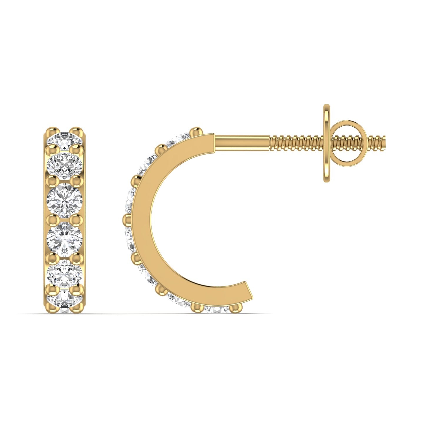 Lab Diamond C-Hoop Earring