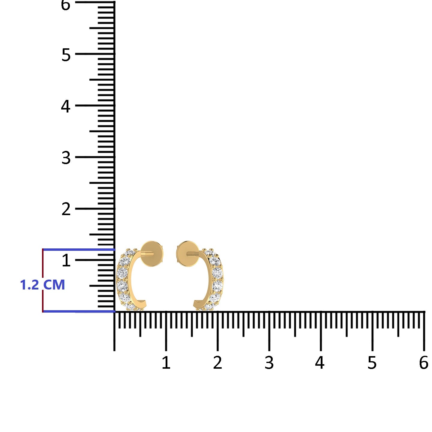 Lab Diamond C-Hoop Earring