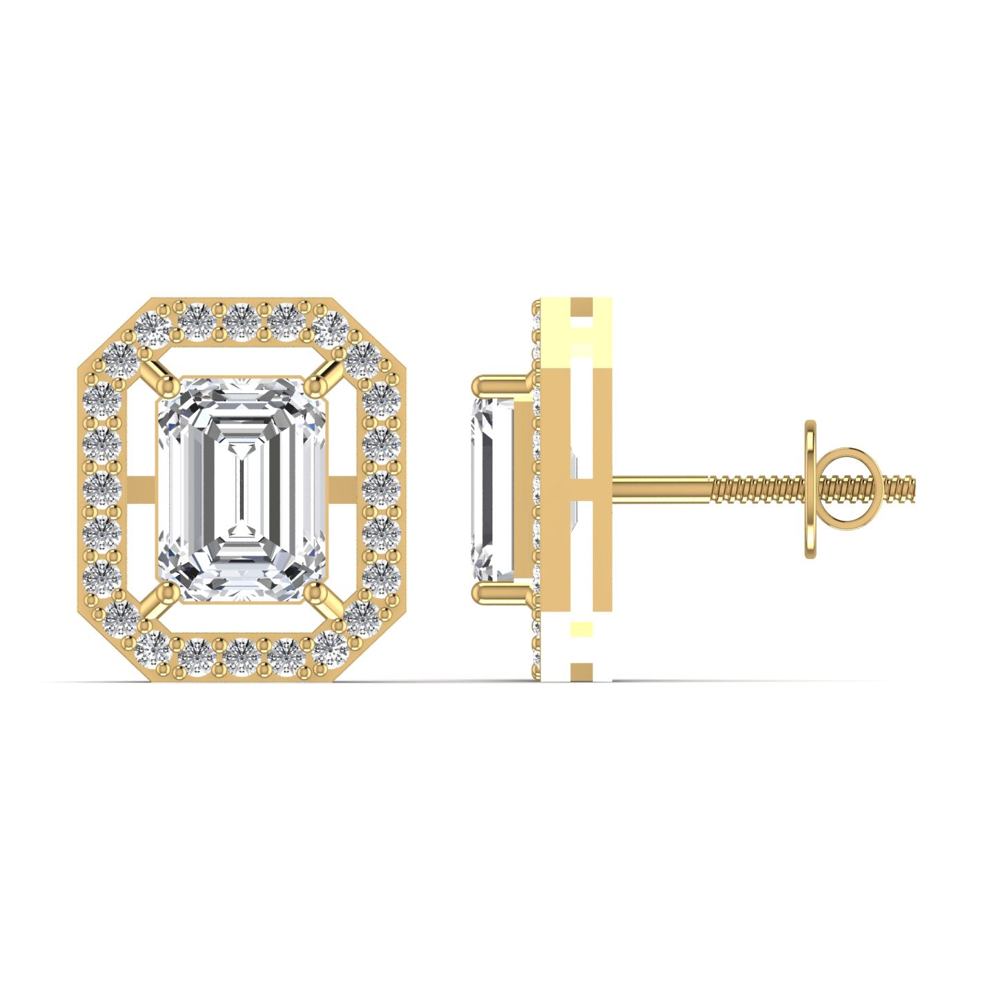 Emerald Diamond Stud Earrings
